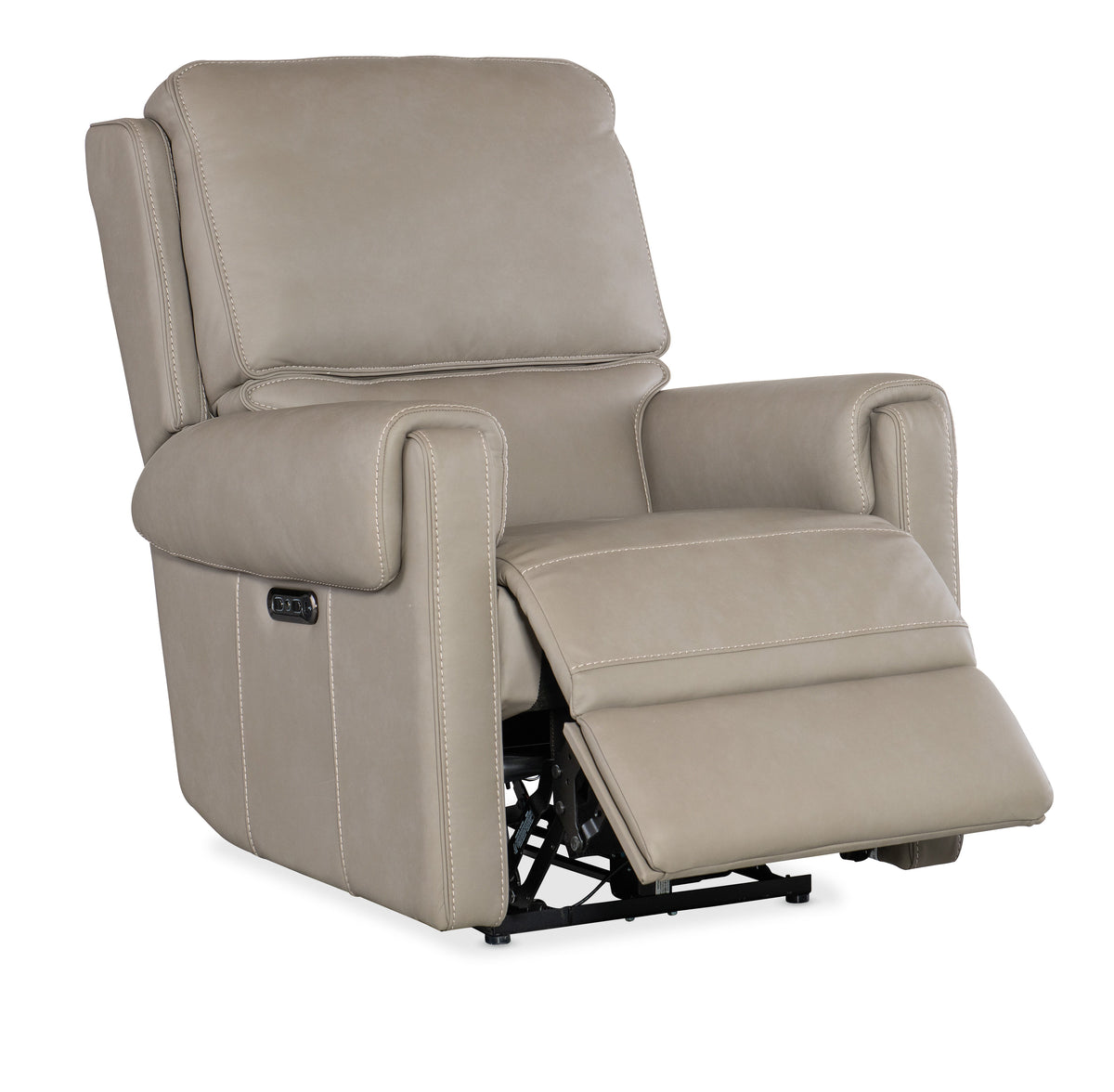 Somers Power Recliner With Power Headrest - Light Gray by Hooker Furniture - View 5