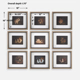 Resting Bunny Framed Prints (Set of 9) - Dark Brown by Uttermost - View 8