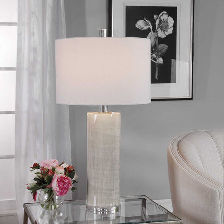 Zesiro Modern Table Lamp - Silver / White by Uttermost - View 4
