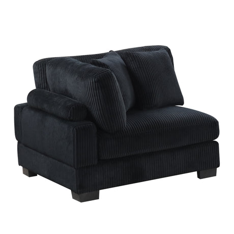 Bentley Modern Style Modular Sectional unique layout made with Corduroy fabric and wood in Black Setup-1 (NJ Warehouse Inventory) - sold by Home Elegance USA