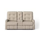 Devon Transitional Fabric Reclining Loveseat, Console | Flexsteel