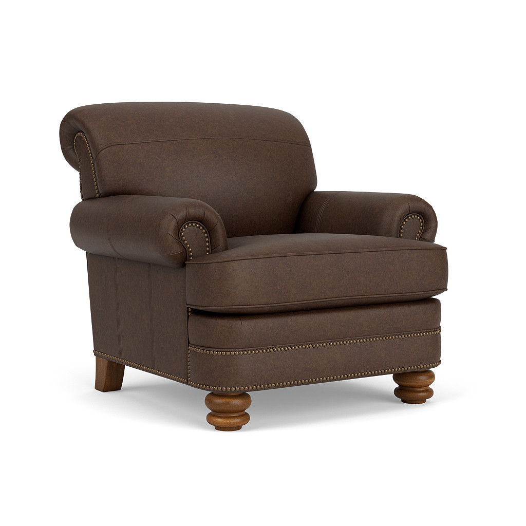Bay Bridge Leather Chair With Nailhead Trim | Flexsteel