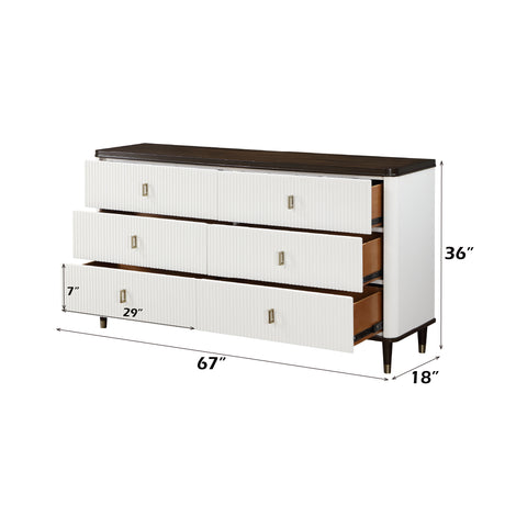 Carena 5Pcs Bedroom Set (E.King, dresser, chest, mirror, nightstand) - sold by Home Elegance USA