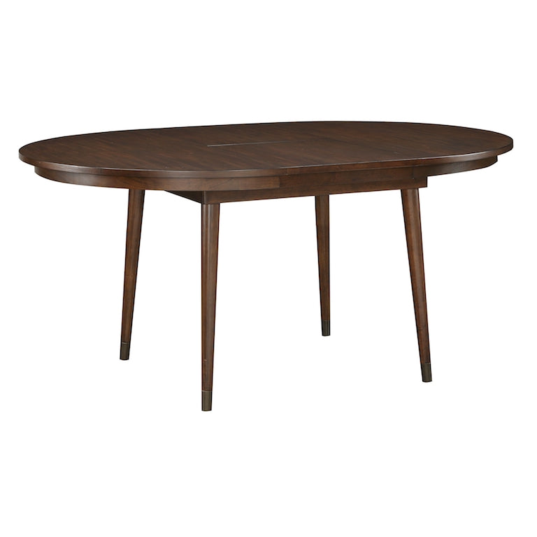 Wooden dining table on a white background