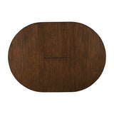 Dark brown oval wooden table on a white background