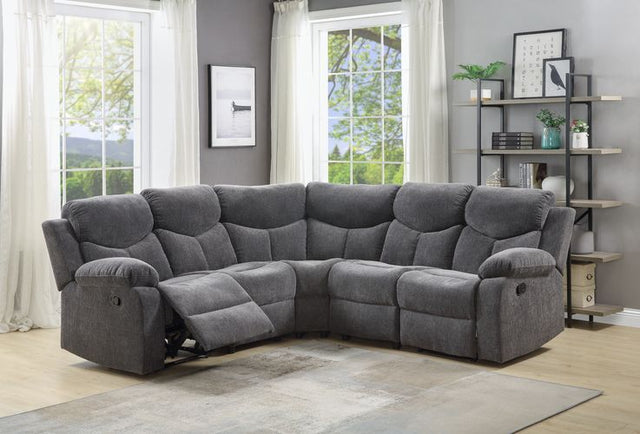 Acme - Kalen Motion Sectional Sofa 54135 Gray Chenille