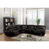 Acme - Saul Power Motion Sectional Sofa 54150 Black Leather-Aire