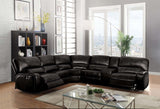 Acme - Saul Power Motion Sectional Sofa 54150 Black Leather-Aire