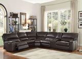 Acme - Saul Power Motion Sectional Sofa 54155B Espresso Leather-Aire