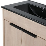 24 Inch Freestanding Bathroom Vanity with Black Ceramic Sink & 2 Soft - Close Cabinet Doors (BVB02424PLO - G - BL9060BK),W1286S00016 - W999S00078 - image - 18