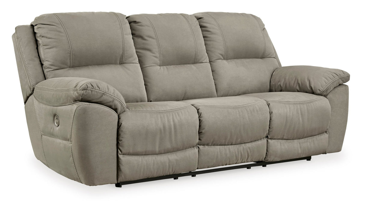 Ashley Putty Next - Gen Gaucho Reclining Power Sofa - Microfiber | Home Elegance USA