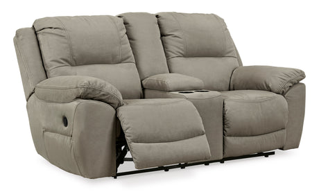 Next-Gen Gaucho Putty DBL Rec Loveseat w/Console - Microfiber Ashley - Home Elegance USA