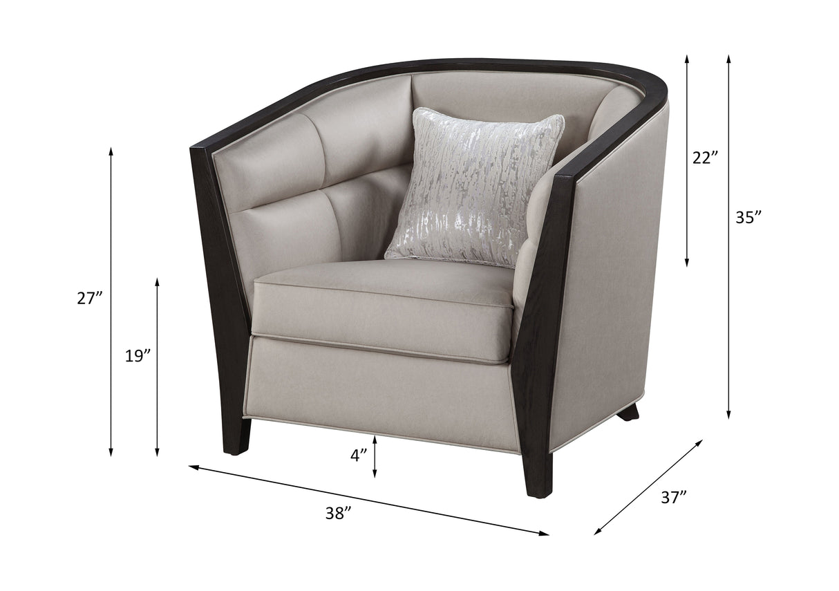 Acme - Zemocryss Chair W/Pillow 54237 Beige Fabric