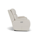 Strait Leather Power Reclining Loveseat With Power Headrests | Flexsteel