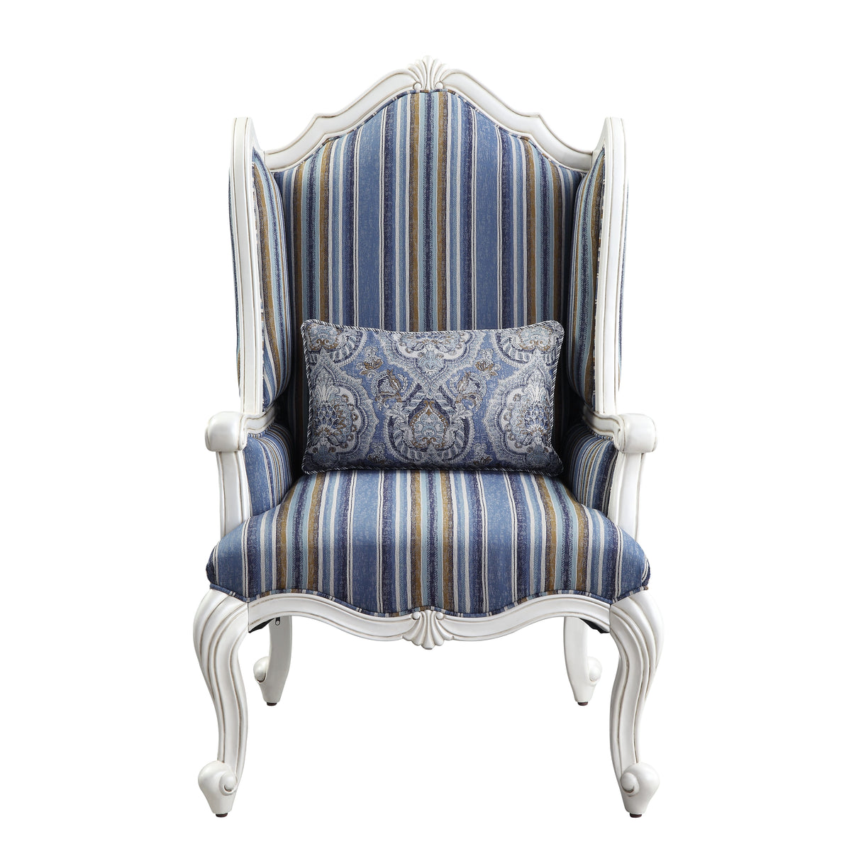 Acme - Ciddrenar Chair W/Pillow 54312 Fabric & White Finish