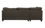 Acme - Laurissa Sectional Sofa & Ottoman W/2 Pillows 54370 Charcoal Linen