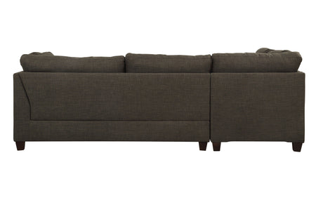 Acme - Laurissa Sectional Sofa & Ottoman W/2 Pillows 54370 Charcoal Linen