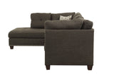 Acme - Laurissa Sectional Sofa & Ottoman W/2 Pillows 54370 Charcoal Linen