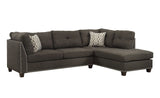 Acme - Laurissa Sectional Sofa & Ottoman W/2 Pillows 54375 Warm Taupe Gray Linen