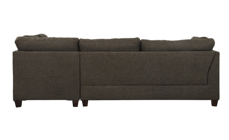 Acme - Laurissa Sectional Sofa & Ottoman W/2 Pillows 54375 Warm Taupe Gray Linen