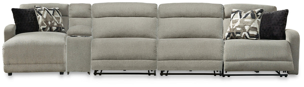 Ashley Stone Colleyville 54405S20 5-Piece Power Reclining Sectional with Chaise - Chenille - Home Elegance USA