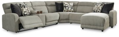 Ashley Stone Colleyville 54405S12 6 - Piece Power Reclining Sectional with Chaise - Chenille | Home Elegance USA