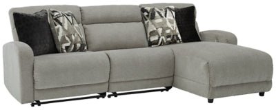 Ashley Stone Colleyville 54405S13 3 - Piece Power Reclining Sectional with Chaise - Chenille | Home Elegance USA