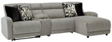 Ashley Stone Colleyville 54405S3 4 - Piece Power Reclining Sectional with Chaise - Chenille | Home Elegance USA