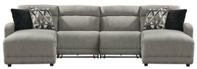 Ashley Stone Colleyville 54405S15 4 - Piece Power Reclining Sectional with Chaise - Chenille | Home Elegance USA