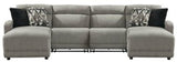 Ashley Stone Colleyville 54405S15 4 - Piece Power Reclining Sectional with Chaise - Chenille | Home Elegance USA