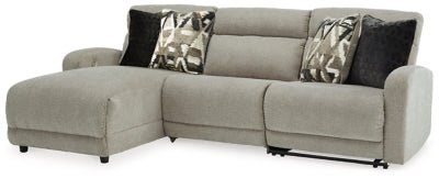 Ashley Stone Colleyville 54405S4 3 - Piece Power Reclining Sectional with Chaise - Chenille | Home Elegance USA