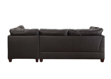 Acme - Laurissa Sectional Sofa 54405 Ebony Synthetic Leather