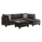 Acme - Laurissa Sectional Sofa 54405 Ebony Synthetic Leather