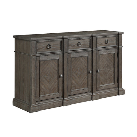 Sarasota Server With 3 Drawers And 3 Doors In Driftwood Brown 5441-40N | Homelegance - sold by Home Elegance USA