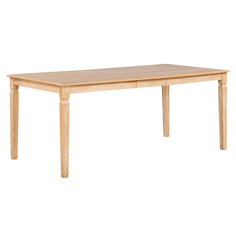 TREXM Vintage Extendable Dining Table Set for 6 with 4 Chairs & Bench, 59 to 72-Inch Rustic Farmhouse Kitchen Table Set with Distressed Finish and Retro Carved Legs (Natural Wood Wash) - sold by Home Elegance USA