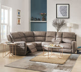 Acme - Olwen Power Motion Sectional Sofa 54590 Mocha Nubuck