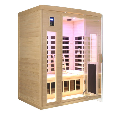 Low EMF Three-Person Far-Infrared Sauna Room with Bluetooth & LED Lighting - sold by Home Elegance USA