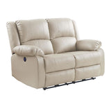 Acme - Zuriel Power Motion Loveseat W/USB 54611 Beige Synthetic Leather