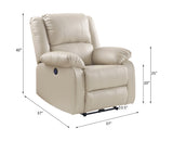 Acme - Zuriel Power Motion Recliner W/USB 54612 Beige Synthetic Leather