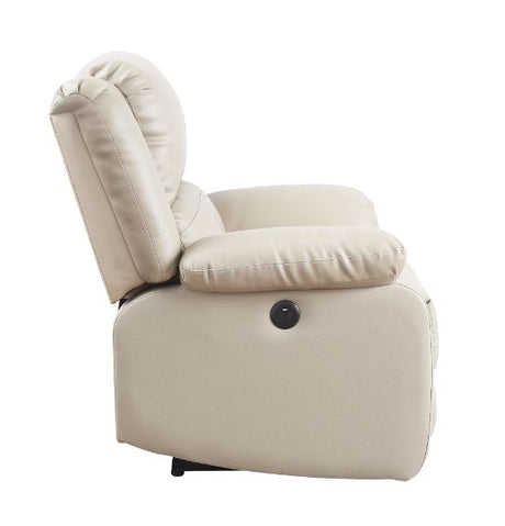 Acme - Zuriel Power Motion Recliner W/USB 54612 Beige Synthetic Leather