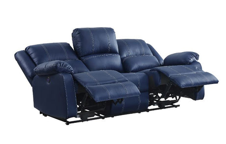 Acme - Zuriel Power Motion Sofa W/USB 54615 Blue Synthetic Leather