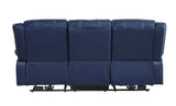 Acme - Zuriel Power Motion Sofa W/USB 54615 Blue Synthetic Leather