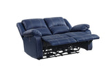 Acme - Zuriel Power Motion Loveseat W/USB 54616 Blue Synthetic Leather