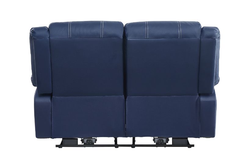 Acme - Zuriel Power Motion Loveseat W/USB 54616 Blue Synthetic Leather