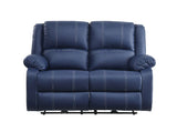 Acme - Zuriel Power Motion Loveseat W/USB 54616 Blue Synthetic Leather