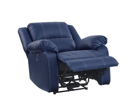 Acme - Zuriel Power Motion Recliner W/USB 54617 Blue Synthetic Leather