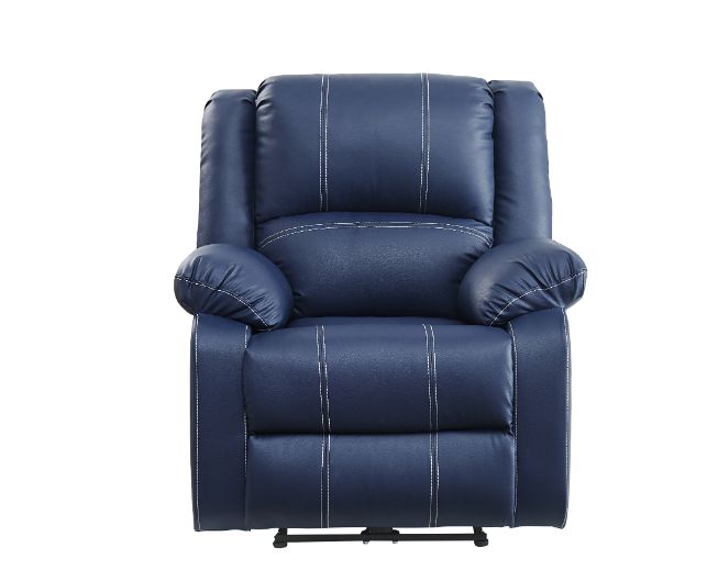 Acme - Zuriel Power Motion Recliner W/USB 54617 Blue Synthetic Leather