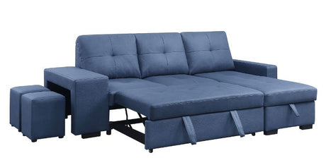 Acme - Strophios Sectional Sofa 54650 Blue Fabric