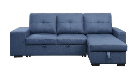 Acme - Strophios Sectional Sofa 54650 Blue Fabric