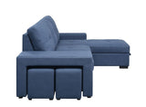 Acme - Strophios Sectional Sofa 54650 Blue Fabric